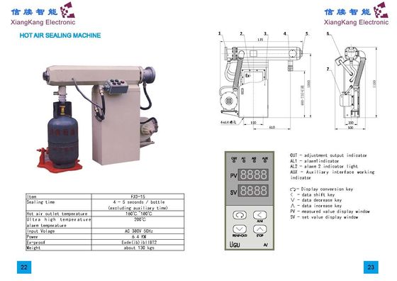 BT2 PVC Seal Shirking Máy hàn khí nóng 380V 6.4KW