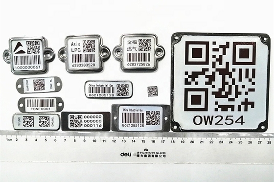Thẻ mã vạch bằng sứ kim loại SS304 Khả năng chống tia cực tím để theo dõi tài sản