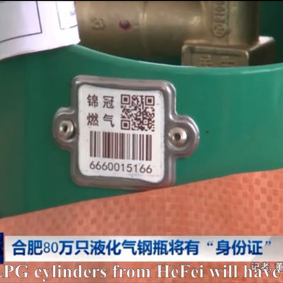 Xi lanh LPG Cylinder Nhãn mã vạch Digital Indentity Scan Có thể uốn cong Chống tia cực tím Ex-proof